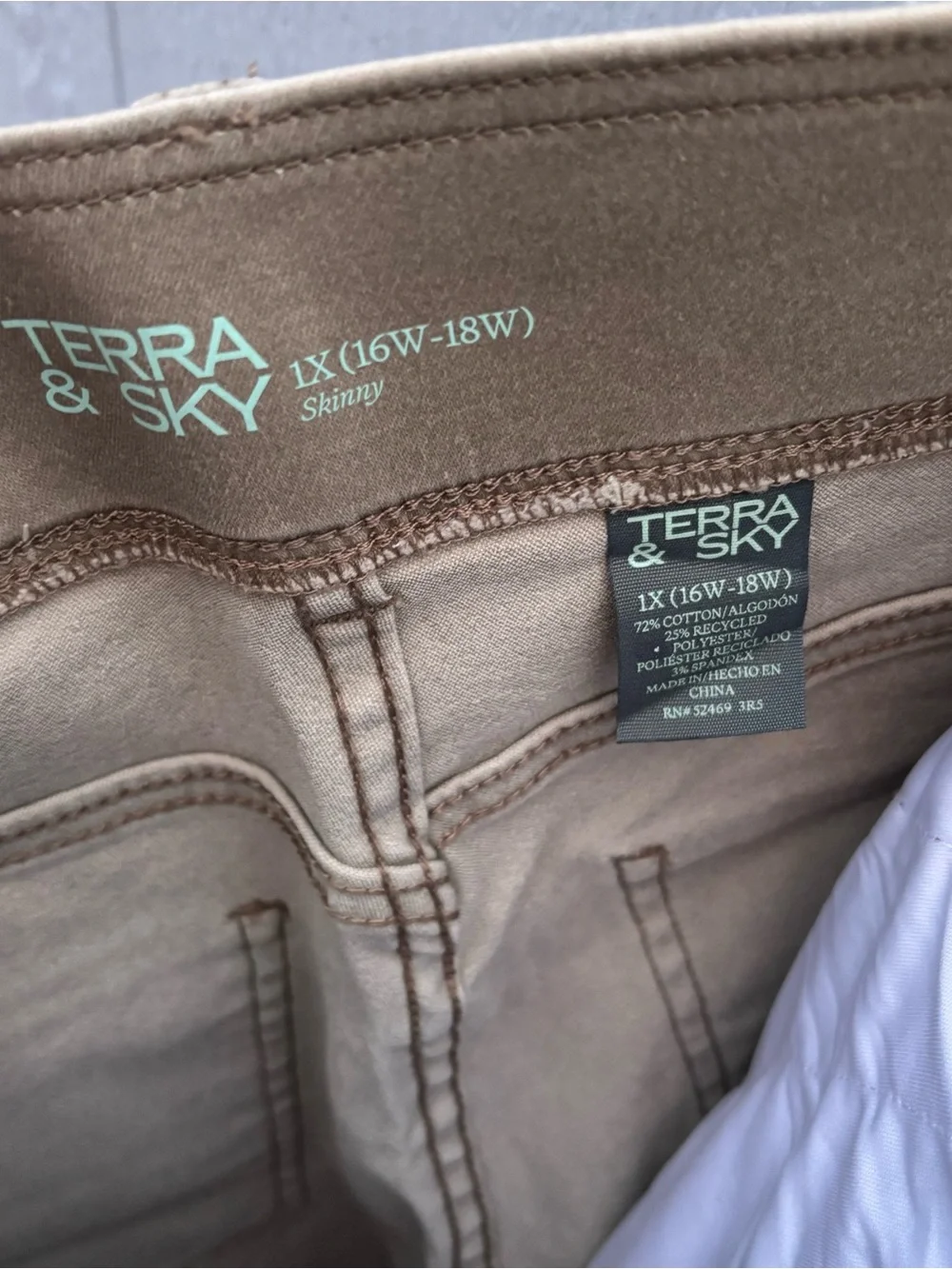 Terra & Sky Khaki Skinny Stretch Pull on Jeans